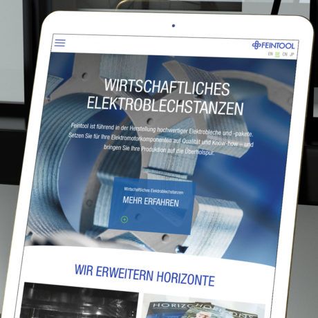 Feintool Website Mockup