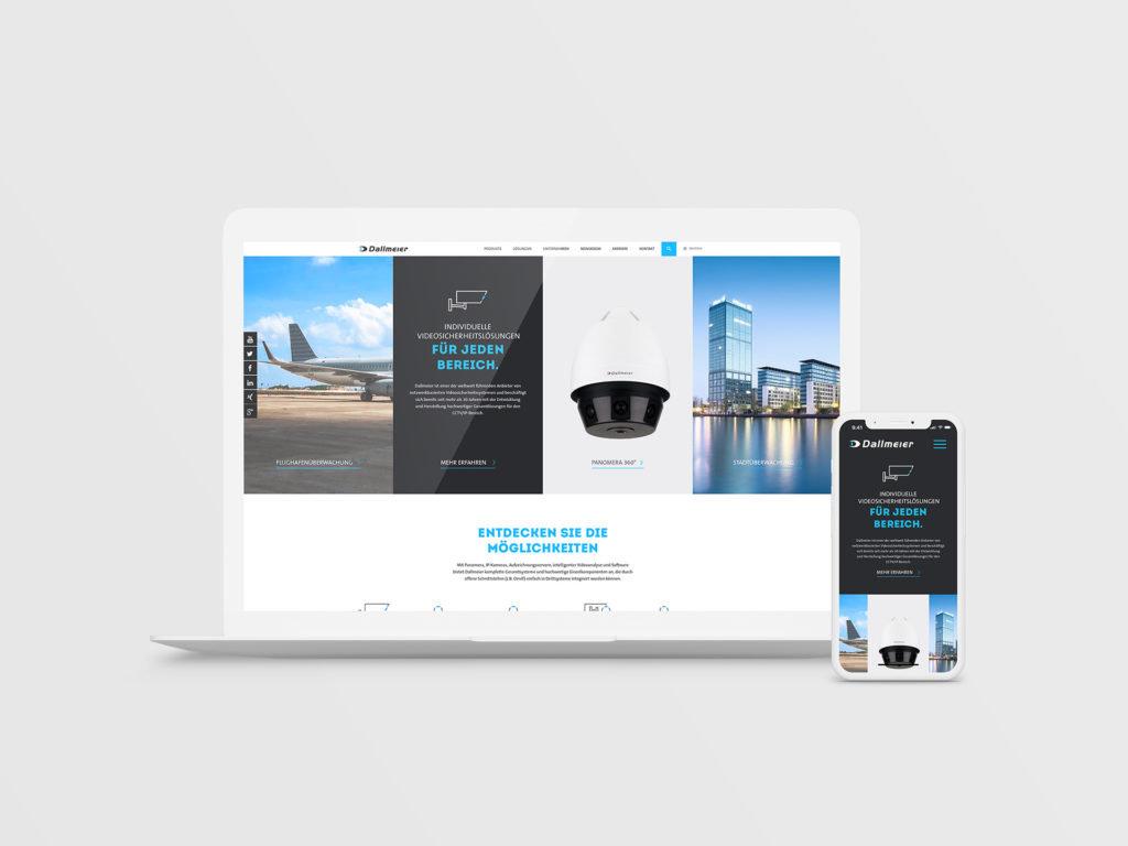 Dallmeier Website auf Macbook und iPhone
