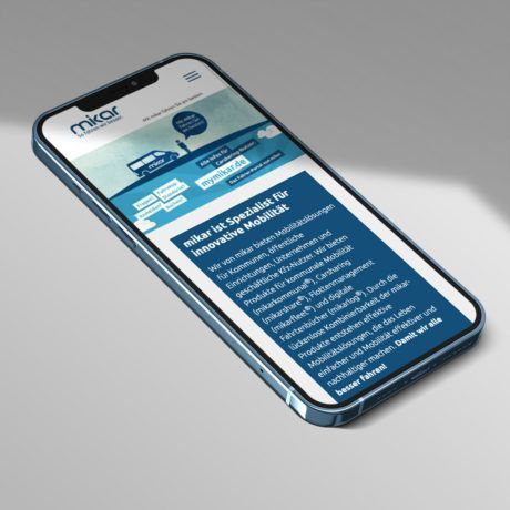 Mikar Website Design auf iPhone