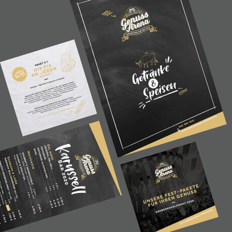 Speisekarte und Flyer Wenisch